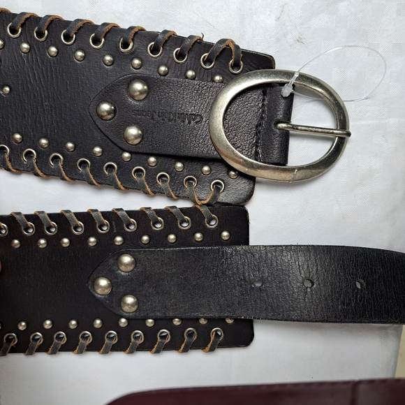 CALVIN Klein Lazer Cut Genuine Leather Belt - Picture 3 of 7